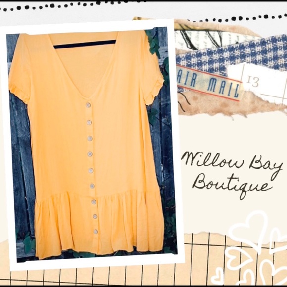 🔹New wt tags! Fall hem dress wt ruffles cuffs. - Picture 2 of 2